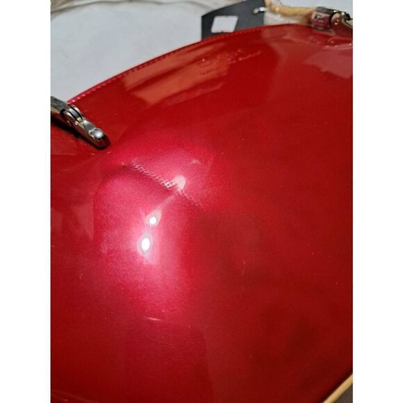 New Beijo Over the Moon Red Berry Tan Purse Handbag Shoulder Bag Pocket Book - Picture 11 of 12